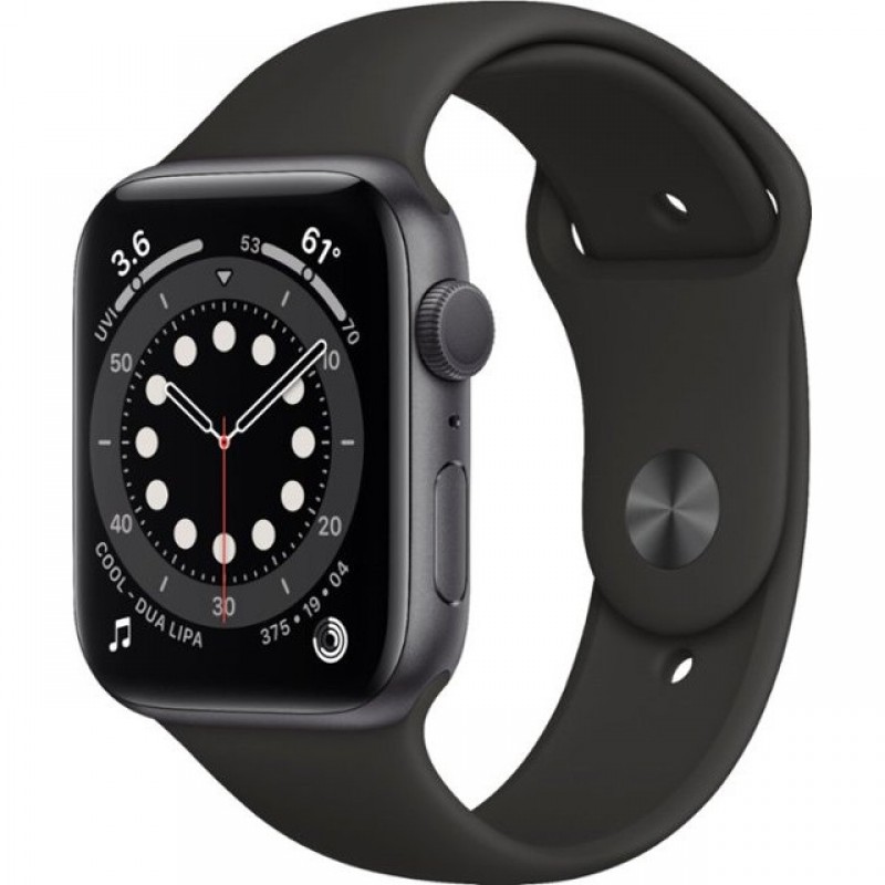 Смарт-годинник Apple Watch Series 6 GPS 44mm Space Gray Aluminum Case w. Black Sport B. (M00H3)