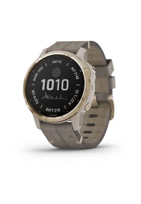 Смарт-годинник Garmin Fenix 6S Pro Solar Edition Світлодіодне плаття з shale grey suede band (010-02409-26)