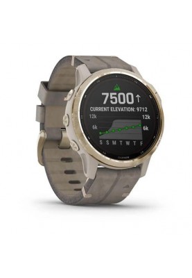 Смарт-годинник Garmin Fenix 6S Pro Solar Edition Світлодіодне плаття з shale grey suede band (010-02409-26)