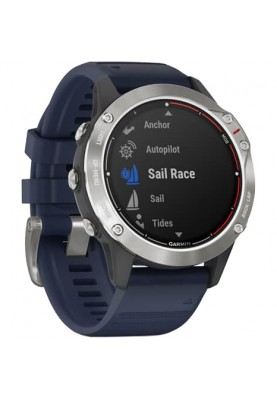 Смарт-годинник Garmin quatix 6 Gray with Captain Blue Band (010-02158-90/010-02158-91)