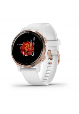 Смарт-годинник Garmin Venu 2S Rose Gold Bezel with White Case and Silicone Band (010-02429-13)