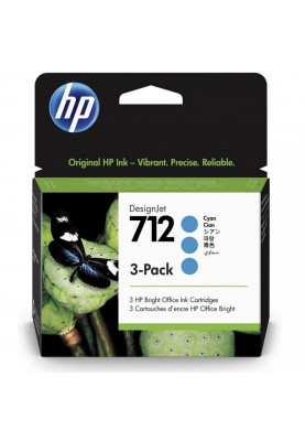 Струменевий картридж HP 712 Cyan 3-Pack (3ED77A)