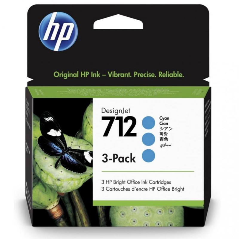 Струменевий картридж HP 712 Cyan 3-Pack (3ED77A)