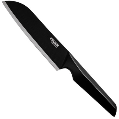 Японський ніж Santoku VINZER Geometry Nero line 17,8см (50302)