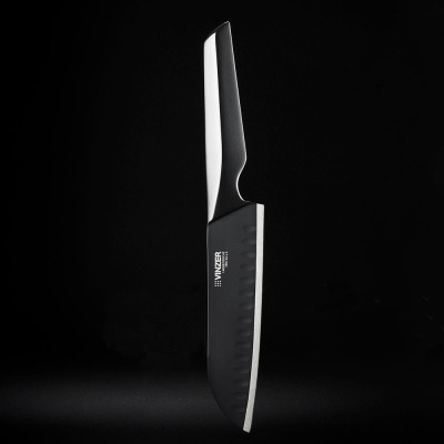 Японський ніж Santoku VINZER Geometry Nero line 17,8см (50302)