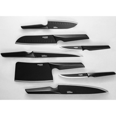 Японський ніж Santoku VINZER Geometry Nero line 17,8см (50302)