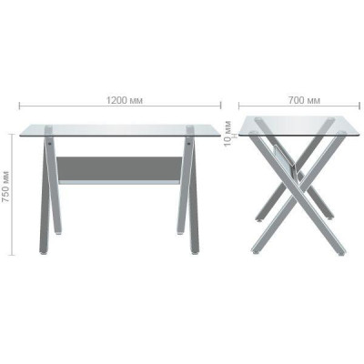 Нерозкладний стіл Art Metal Furniture Maple горіх/скло прозоре (520662)