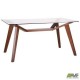 Нерозкладний стіл Art Metal Furniture Мертон горіх світлий/скло прозоре (521240)