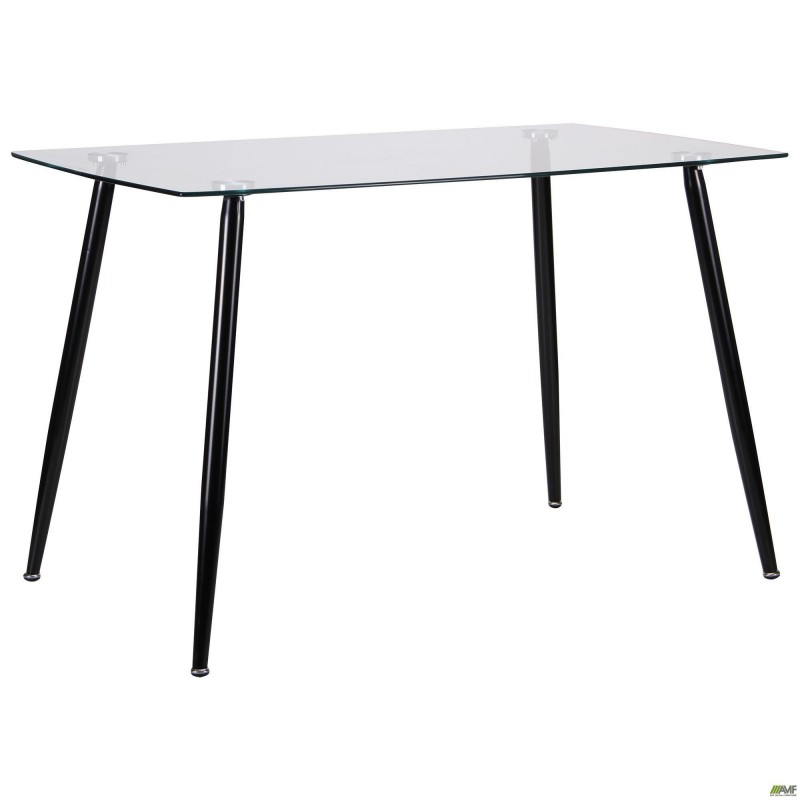 Нерозкладний стіл Art Metal Furniture Умберто чорний/скло прозоре (521449)