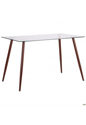 Нерозкладний стіл Art Metal Furniture Умберто DT-1633 горіх/скло прозоре (521260)