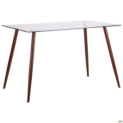Нерозкладний стіл Art Metal Furniture Умберто DT-1633 горіх/скло прозоре (521260)