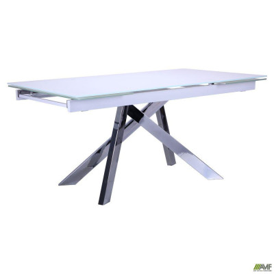 Розкладний стіл Art Metal Furniture Андалусія ET-1601 хром/скло білий (513638)