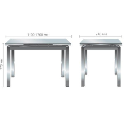 Розкладний стіл Art Metal Furniture Глорія хром/скло платина з візерунком (521257)