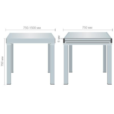 Розкладний стіл Art Metal Furniture Пірей білий/білий (511321)