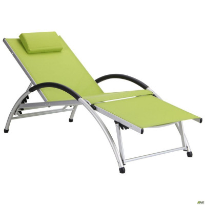 Шезлонг садовий Art Metal Furniture Wave алюм/зелений (521888)