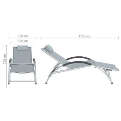 Шезлонг садовий Art Metal Furniture Wave алюм/зелений (521888)