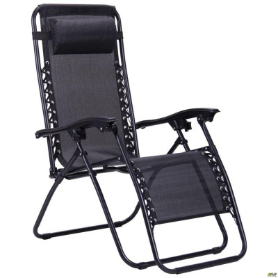 Шезлонг складаний Art Metal Furniture Релакс чорний/чорний (521855)