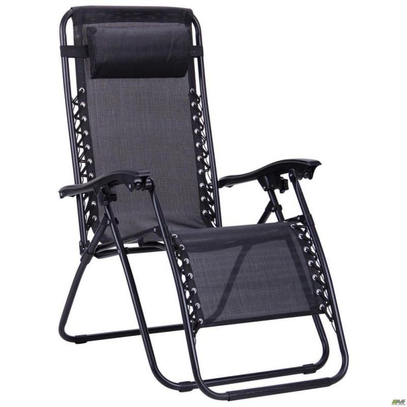 Шезлонг складаний Art Metal Furniture Релакс чорний/чорний (521855)