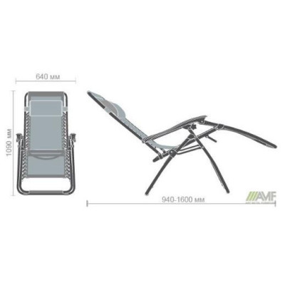 Шезлонг складаний Art Metal Furniture Релакс чорний/чорний (521855)