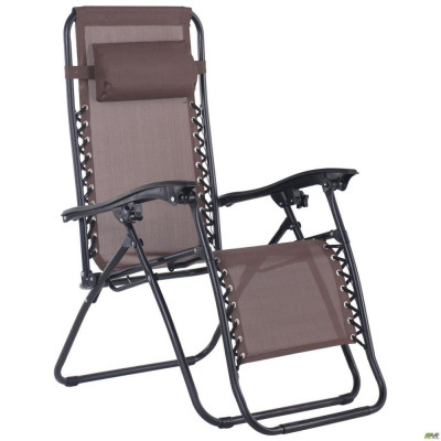 Шезлонг складаний Art Metal Furniture Релакс чорний/коричневий (519704)