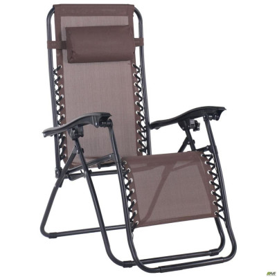 Шезлонг складаний Art Metal Furniture Релакс чорний/коричневий (519704)