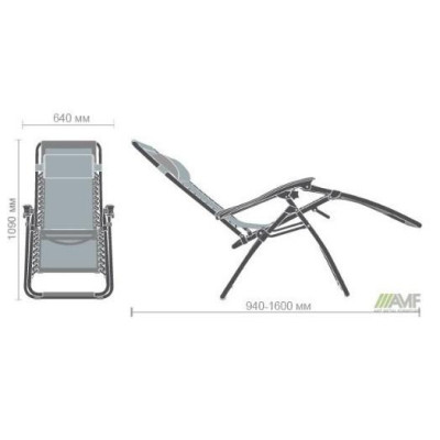 Шезлонг складаний Art Metal Furniture Релакс чорний/коричневий (519704)