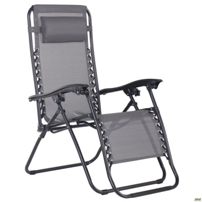 Шезлонг складаний Art Metal Furniture Релакс чорний/темно-сірий (521856)