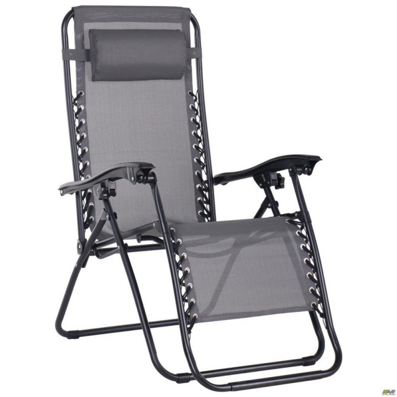 Шезлонг складаний Art Metal Furniture Релакс чорний/темно-сірий (521856)