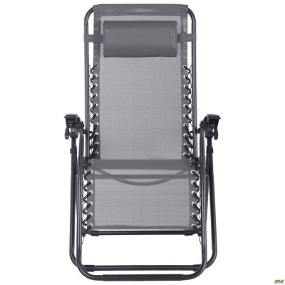 Шезлонг складаний Art Metal Furniture Релакс чорний/темно-сірий (521856)
