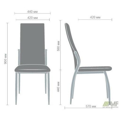Стілець Art Metal Furniture Картер хром/молочний (511237)