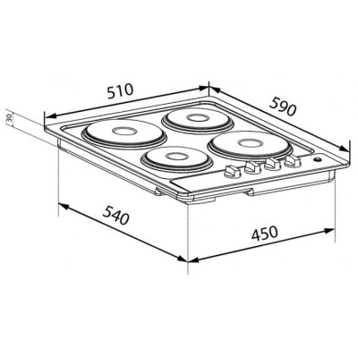 Варильна поверхня електрична Ventolux HE604 (INOX) 1