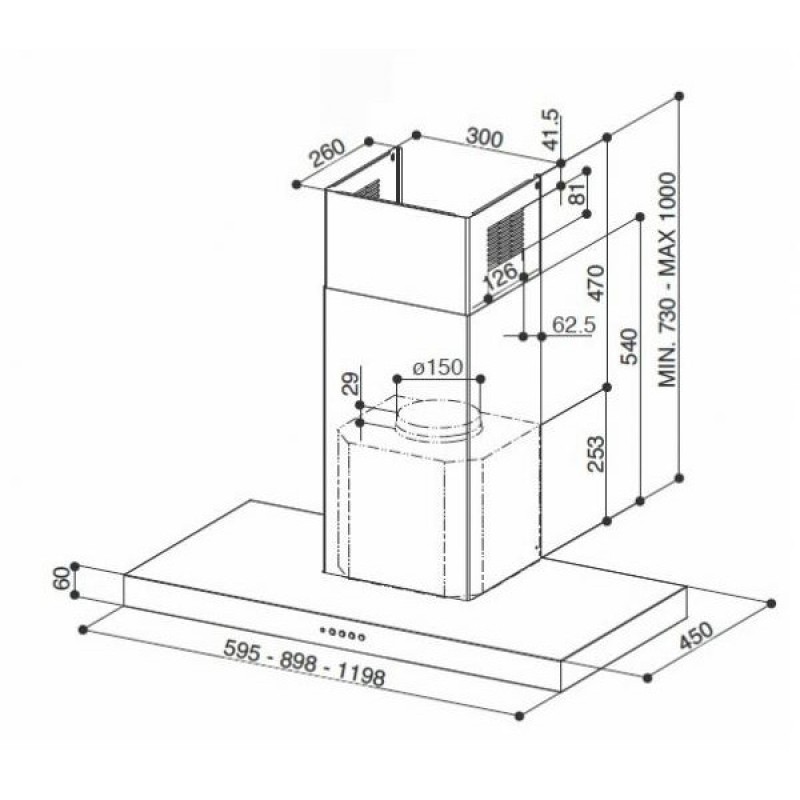 Витяжка Т-подібна Faber STILO SMART X A90 (325.0615.635)