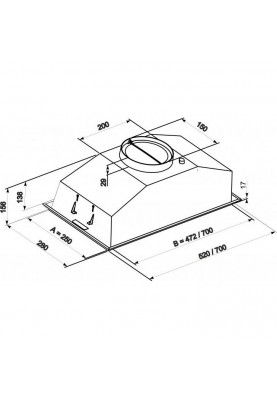 Витяжка, що вбудовується Eleyus MODUL 700 LED SMD 52 IS