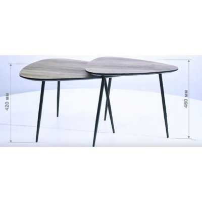 Журнальний столик Art Metal Furniture Kentucky-2 чорний/МДФ дуб шервуд (545129)