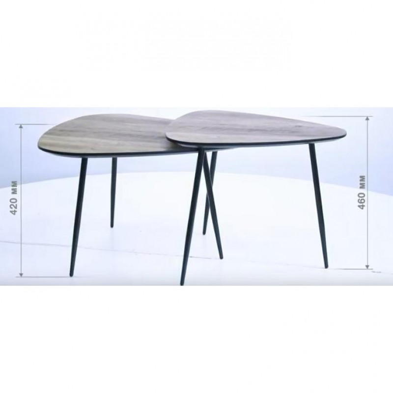 Журнальний столик Art Metal Furniture Kentucky-2 чорний/МДФ дуб шервуд (545129)