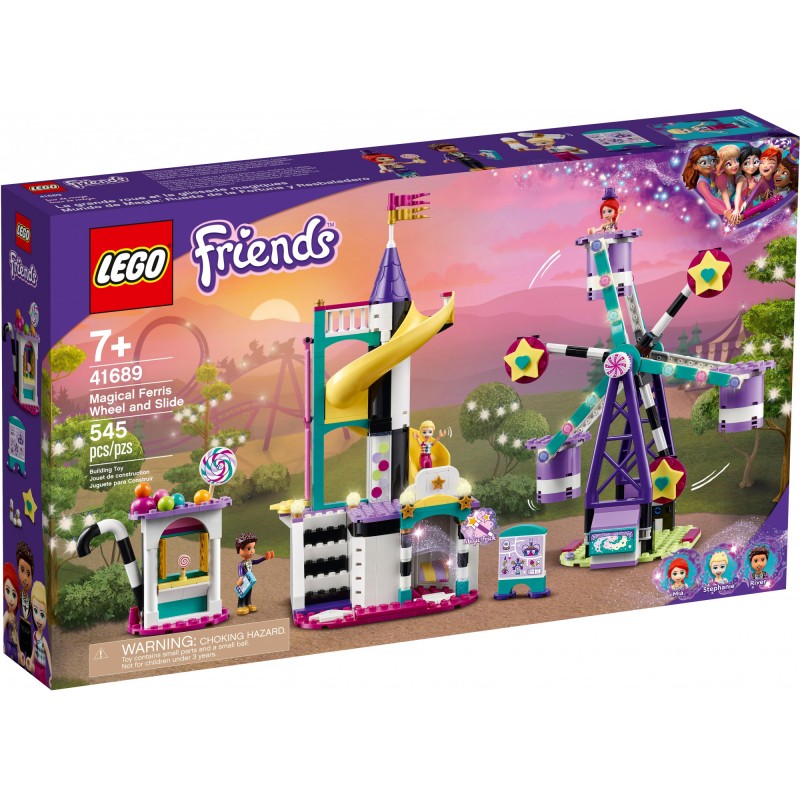 Блоковий конструктор LEGO Friends Чарівне колесо огляду та гірка (41689)