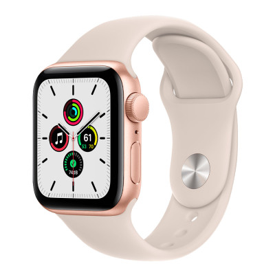 Смарт-годинник Apple Watch GPS SE 44mm Gold Aluminum Case w. Starlight Sport Band (MKQ53)