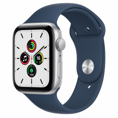 Смарт-годинник Apple Watch SE 44mm Silver Aluminum Case w. Abyss Blue S. Band (MKQ43)