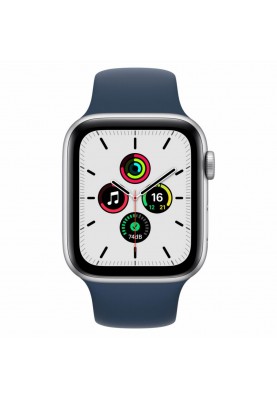 Смарт-годинник Apple Watch SE 44mm Silver Aluminum Case w. Abyss Blue S. Band (MKQ43)