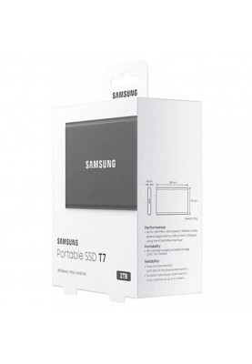 SSD накопичувач Samsung T7 2 TB Titan Gray (MU-PC2T0T)