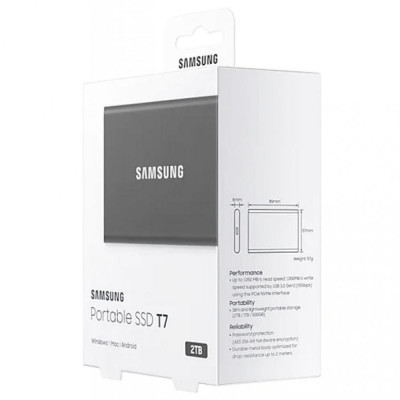 SSD накопичувач Samsung T7 2 TB Titan Gray (MU-PC2T0T) SSD накопичувач Samsung T7 2 TB Titan Gray (MU-PC2T0T)