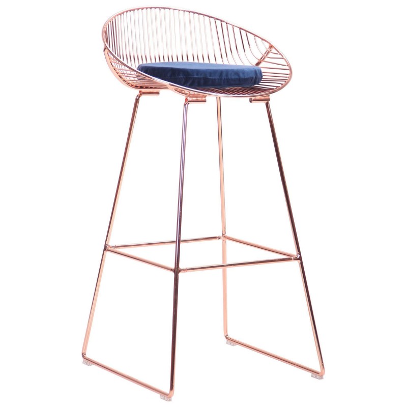 Барний стілець Art Metal Furniture Chik, rose gold, royal blue (545681)