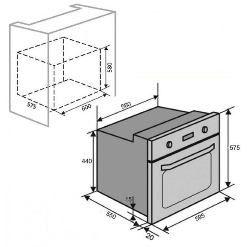 Духовка електрична Ventolux CHESTER 6 TC (BK/X)