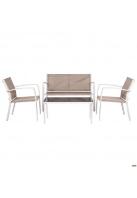 Комплект садових меблів Art Metal Furniture Camaron димчастий білий/бежевий (521838)