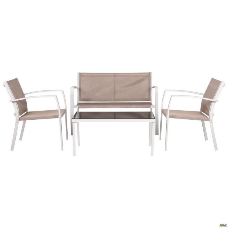 Комплект садових меблів Art Metal Furniture Camaron димчастий білий/бежевий (521838)