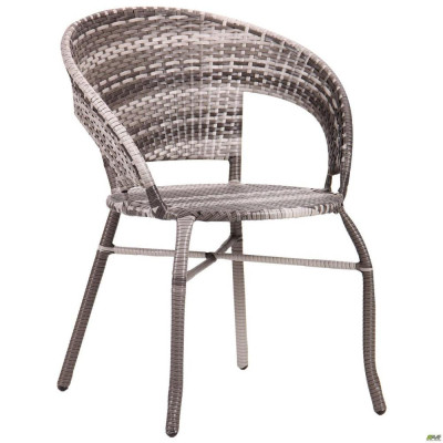 Комплект садових меблів Art Metal Furniture Крісло Catalina ротанг сірий (521808)