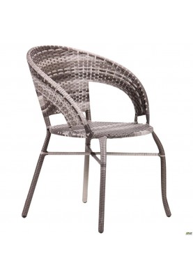 Комплект садових меблів Art Metal Furniture Крісло Catalina ротанг сірий (521808)