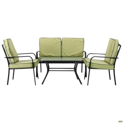 Комплект садових меблів Art Metal Furniture Veracruz чорний/салатовий (521835)