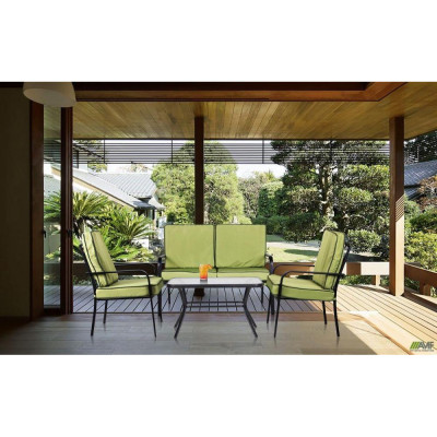 Комплект садових меблів Art Metal Furniture Veracruz чорний/салатовий (521835)