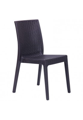 Крісло, стілець садовий Art Metal Furniture Selen пластик під ротанг еспресо (515343)